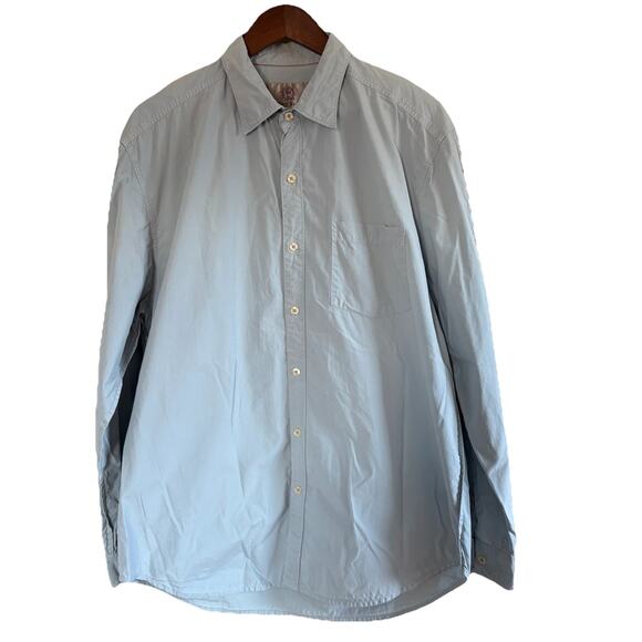 NWT The Territory Ahead Lt Blue Long Sleeve Button Up Perfect Poplin Shirt Large - Picture 1 of 12